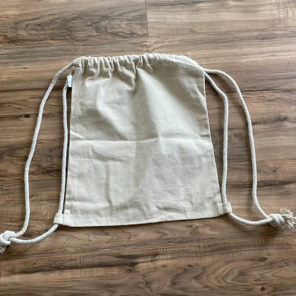 Fisherman Out of Ireland Canvas Backpack Tote Cream Organic Cotton Rope Straps